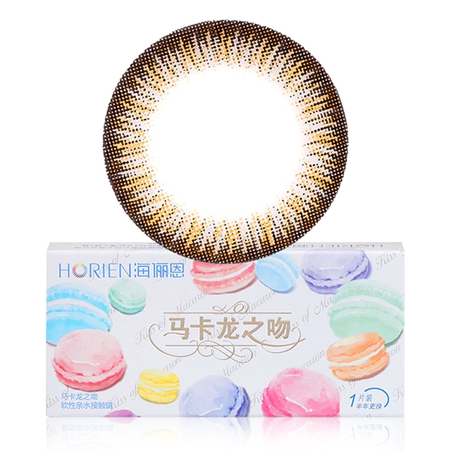 海俪恩马卡龙之吻美瞳半年抛1片--柠檬靓棕