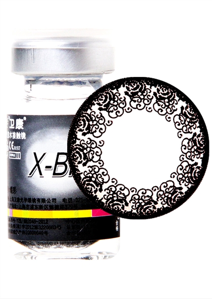 卫康x-blue美瞳隐形眼镜年抛1片-玫瑰黑