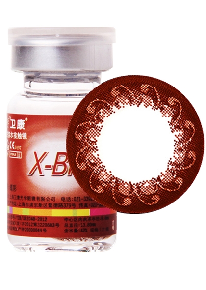 卫康x-blue美瞳隐形眼镜年抛1片-夏艳棕