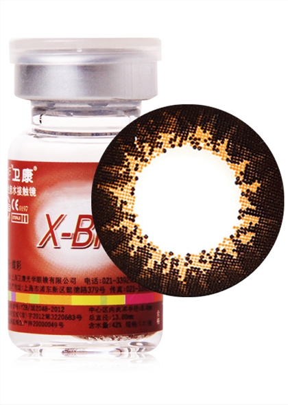 卫康x-blue美瞳隐形眼镜年抛1片-彩荷棕