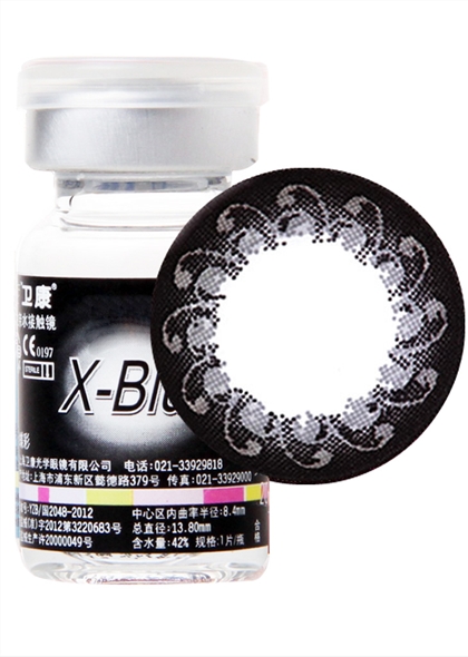 卫康x-blue美瞳隐形眼镜年抛1片-夏艳黑