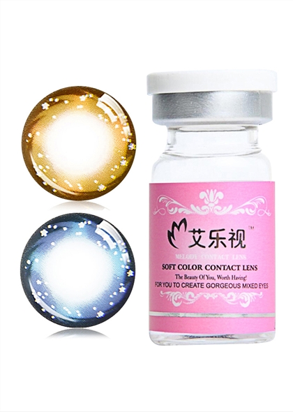 艾乐视美瞳隐形眼镜星空系列年抛1片瓶装-棕色