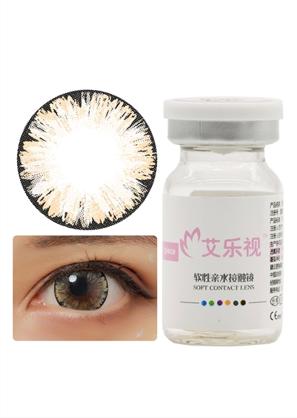 艾乐视年抛美瞳1片瓶装-冰花棕