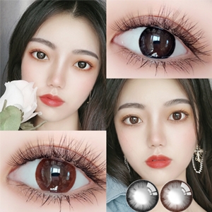 艾樂視年拋美瞳2片裝-花葉咖啡棕