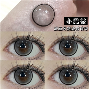 新款艾樂視美瞳半年拋2片裝自然素顏通勤款-小黑柴黑灰