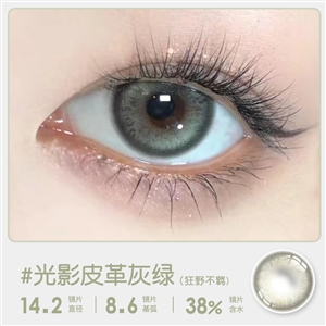 新款艾樂視美瞳半年拋2片裝自然素顏通勤款-光影皮革灰綠