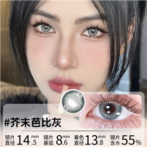 新品艾樂視美瞳日拋10片直徑14.5大直徑灰色隱形眼鏡-芥末芭比灰