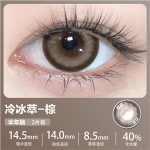 新款艾樂視美瞳半年拋2片微混血-冷冰萃棕