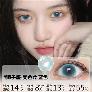 新品艾樂視美瞳日拋10片直徑14.5大直徑藍色隱形眼鏡-變色龍藍