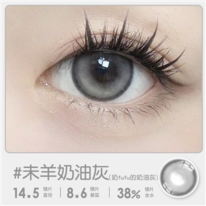 新款艾樂視美瞳半年拋2片裝自然素顏通勤款-未羊奶油灰