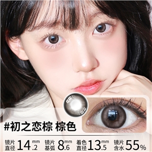 新品艾樂視美瞳日拋10片直徑14.2棕色隱形眼鏡-初之戀棕