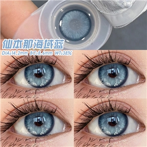 新款艾樂視美瞳半年拋2片裝自然素顏通勤款-仙本那海域藍